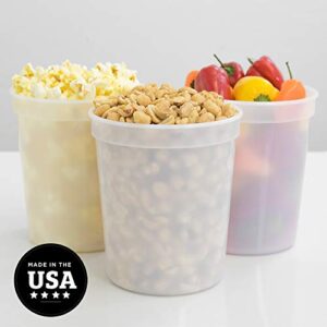 ePackageSupply 1/4 Gallon (32 oz) 1 Quart Food Storage Containers with Lids -Freezer and Microwave Safe Storage Containers, Round Plastic Containers with Lid, BPA Free, Translucent, Set of 50