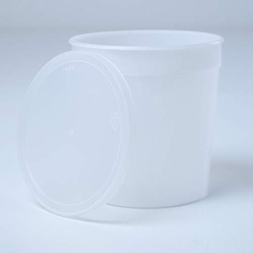 ePackageSupply 1/4 Gallon (32 oz) 1 Quart Food Storage Containers with Lids -Freezer and Microwave Safe Storage Containers, Round Plastic Containers with Lid, BPA Free, Translucent, Set of 50