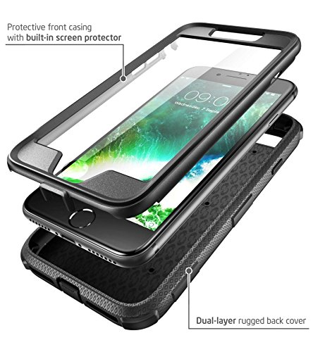 i-Blason Armorbox Case for iPhone SE 2022 (3rd Generation), [Built-in Screen Protector] Full-Body Rugged Holster Case for iPhone SE 2022/ iPhone SE 2020/ iPhone 8/7, Black