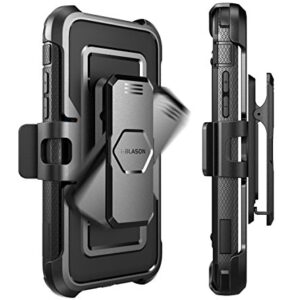 i-Blason Armorbox Case for iPhone SE 2022 (3rd Generation), [Built-in Screen Protector] Full-Body Rugged Holster Case for iPhone SE 2022/ iPhone SE 2020/ iPhone 8/7, Black