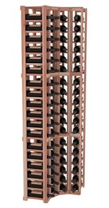 wine racks america redwood 4 column wine cellar corner kit. unstained