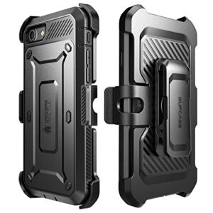 SUPCASE Unicorn Beetle Pro Series Case Designed for iPhone 7 / 8 / iPhone SE 2 (2020) / iPhone SE 3 (2022), Full-body Rugged Holster Case with Built-in Screen Protector (Black)