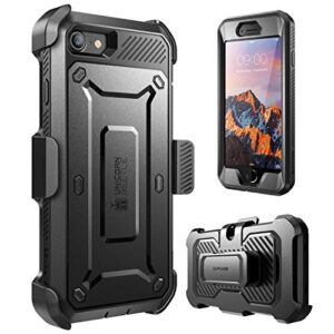 SUPCASE Unicorn Beetle Pro Series Case Designed for iPhone 7 / 8 / iPhone SE 2 (2020) / iPhone SE 3 (2022), Full-body Rugged Holster Case with Built-in Screen Protector (Black)