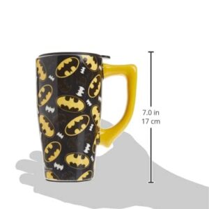 Spoontiques - Ceramic Travel Mugs - Batman Logo Cup - Hot or Cold Beverages - Gift for Coffee Lovers