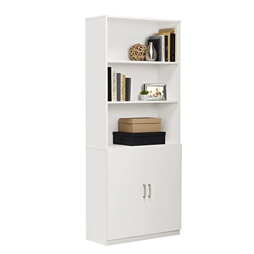 Ameriwood Home Moberly Bookcase with Doors, White