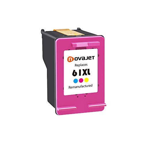 Novajet Remanufactured Ink Cartridge Replacement for HP 61XL 61 XL CH561WN CH563WN High Capacity for HP Envy 4500 5530 5534 Deskjet 1000 1512 2540 Officejet 4630 2620 4632 (1 Tricolor) Printer