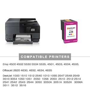 Novajet Remanufactured Ink Cartridge Replacement for HP 61XL 61 XL CH561WN CH563WN High Capacity for HP Envy 4500 5530 5534 Deskjet 1000 1512 2540 Officejet 4630 2620 4632 (1 Tricolor) Printer