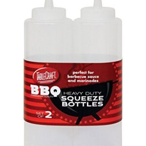 Tablecraft 12 oz Clear Heavy Duty Squeeze Bottle (2 Pack)