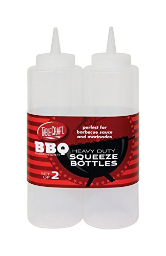 Tablecraft 12 oz Clear Heavy Duty Squeeze Bottle (2 Pack)