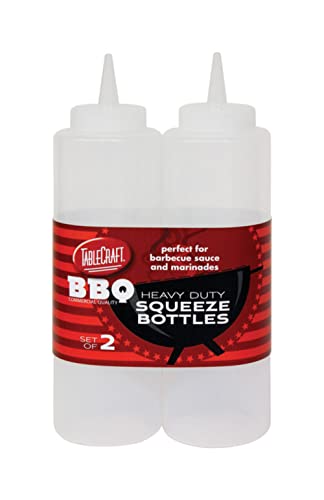 Tablecraft 12 oz Clear Heavy Duty Squeeze Bottle (2 Pack)