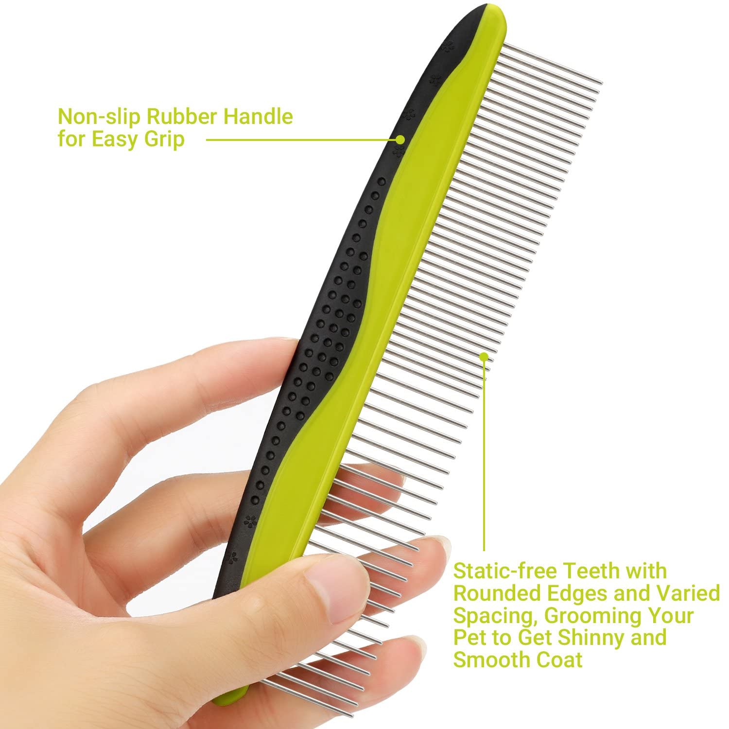 Pecute Pet Dematting Tool 2 Pack - Double Sided Undercoat Rake & Dematting Comb for Detangling Matted or Knotted Undercoat Hair, Great for Medium or Long-haired Dogs & Cats