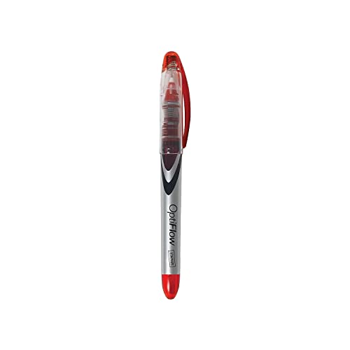 STAPLES 704790 Optiflow Rollerball Pens Fine Point Red Ink Dozen (15196)