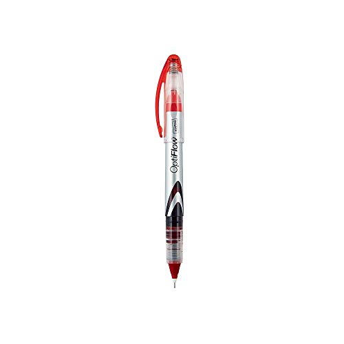 STAPLES 704790 Optiflow Rollerball Pens Fine Point Red Ink Dozen (15196)