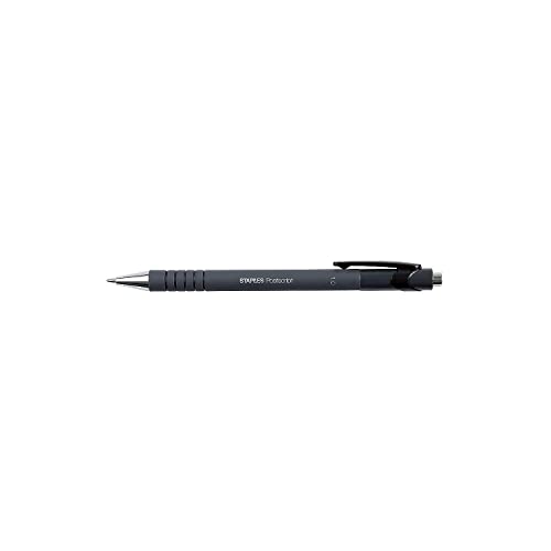 STAPLES 808008 Retractable Ballpoint Pens Med Pt Blk Dz