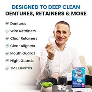 120 Retainer and Denture Cleaning Tablets (4 Months Supply) - Cleaner Removes Plaque, Stains from Dentures, Retainers, Night Guards, Mouth Guard, Aligners and Removable Dental Appliances