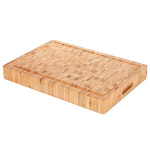 heim concept organic bamboo cutting boards for kitchen extra large chopping board with juicy groove perfect for meat, vegetables, fruits, cheese