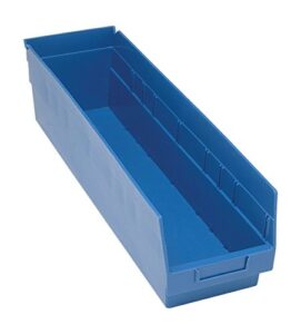 quantum storage systems store more 6" shelf bin 23-5/8" x 6-5/8" x 6" blue-8 pack