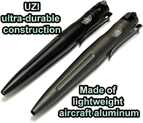 UZI Tactical Bolt Action Pen, Ultra Durable Aircraft Aluminum (UZI-Tacpen15-GM) Ballpoint Writing Tactical Pen Gun Metal