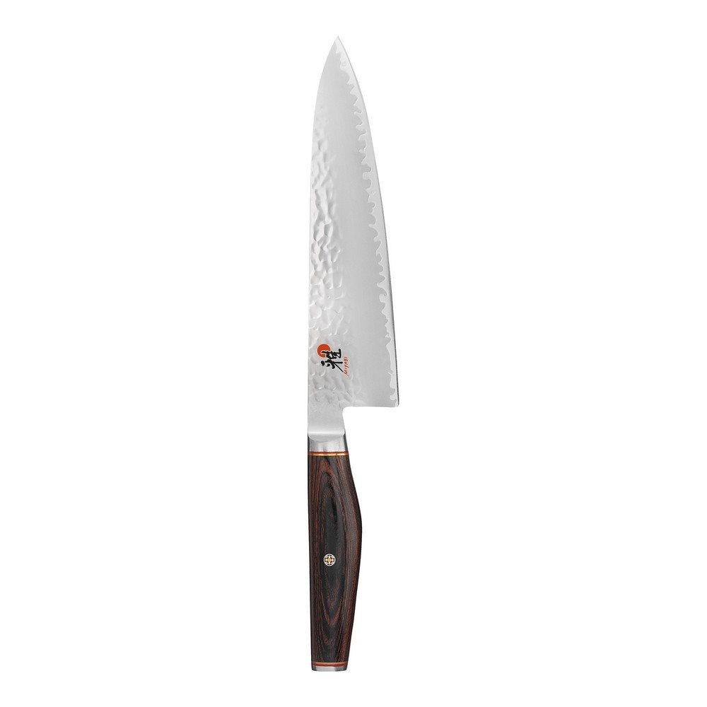 MIYABI Artisan 8-inch Chef’s Knife, Made in Japan, Sharp Hanbazuke Finish, Pakka Wood Handle