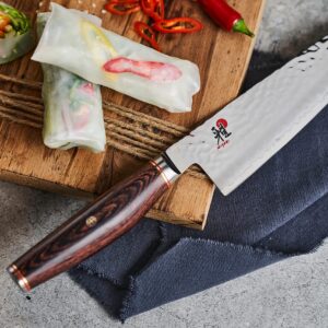 MIYABI Artisan 8-inch Chef’s Knife, Made in Japan, Sharp Hanbazuke Finish, Pakka Wood Handle