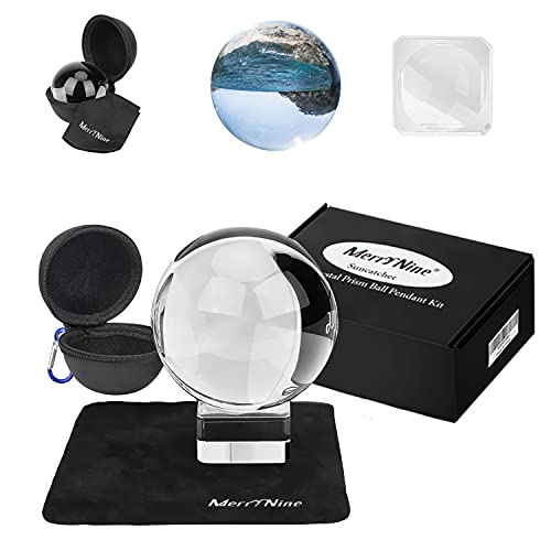 MerryNine Professional Crystal Ball Photograph, K9 Crystal Sun Shine Catchers Ball with K9 Crystal Stand, Decorative and Photography Accessory (50mm)