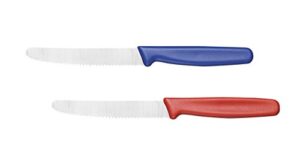 cutlery-pro serrated utility knife, nsf, high-quality german steel alloy x50crmov15, 5-inch blade, set of 2