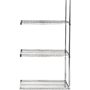 Quantum Storage Systems Wire 4-Shelf Add-on Unit - 12" x 36" x 74" - Chrome