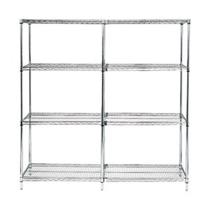 Quantum Storage Systems Wire 4-Shelf Add-on Unit - 12" x 36" x 74" - Chrome