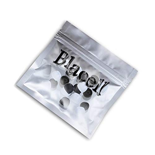 Blacell 20 Pcs Medium Silicone Earbud Cap Tip Cover Replacement - 10 Black, 10 Clear Title