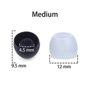 Blacell 20 Pcs Medium Silicone Earbud Cap Tip Cover Replacement - 10 Black, 10 Clear Title