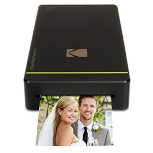 kodak mini portable mobile instant photo printer - wi-fi & nfc compatible - wirelessly prints 2.1 x 3.4" images, advanced dyesub printing technology (black) compatible with android & ios