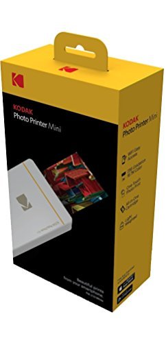 Kodak Mini Portable Mobile Instant Photo Printer - Wi-Fi & NFC Compatible - Wirelessly Prints 2.1 x 3.4" Images, Advanced DyeSub Printing Technology (White) Compatible with Android & iOS