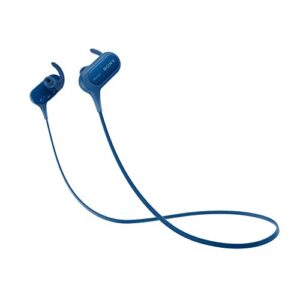 sony extra bass bluetooth headphones, best wireless sports earbuds with mic/ microphone, ipx4 splashproof stereo comfort gym running workout up to 8.5 hour battery, blue
