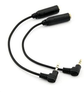 inovat 2pcs headphone converter adapter gold plated 2.5mm male right angle to 3.5mm female socket jack stereo audio cable black