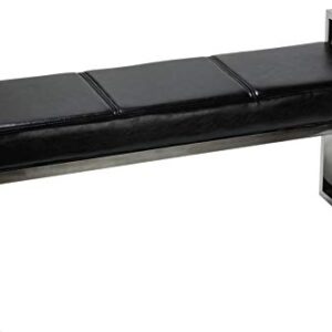 Cortesi Home Holden Contemporary Metal Entryway Bench, 40", Black