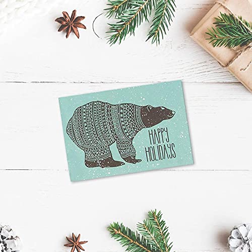 48 Pack Happy Holiday Cards with Envelopes, 6 Christmas Winter Animal Designs (4x6 In)