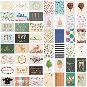 48-pack assorted cards with envelopes for all occasions, box set of greeting cards for birthdays, congratulations, weddings, thank you, thinking of you notes, 48 designs (4x6 in)