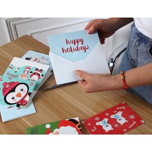 Juvale 48 Pack Christmas Greeting Cards with Envelopes, 6 Holiday Designs (4x6 Inches)