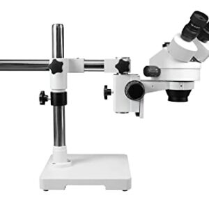 Vision Scientific VS-3FZ-IFR07 Simul-Focal Trinocular Zoom Stereo Microscope | 10x WF Eyepiece, 0.7X—4.5X Zoom, 3.5X—90x Magnification, 0.5X & 2X Aux Lens