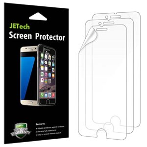 jetech screen protector for iphone se 2022/2020, iphone 8 and iphone 7, pet film, hd clear, 3-pack