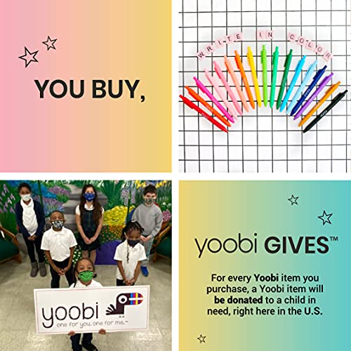 Yoobi Mini Gel Pens & Carrying Case | Neon, Metallic, Glitter Shades | Multicolor Ink | 1.0mm Medium Tip | School, Home, Office Use, 24 Count (Pack of 1)