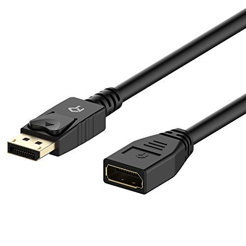 Rankie DP Extension Cable, DisplayPort Male to Female Extension Cable, 6 Feet, Black