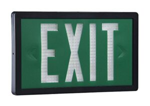 isolite - slx-60-d-10-g - 2 face self-luminous exit sign, green background color, black frame color, 10 yr. life expectancy