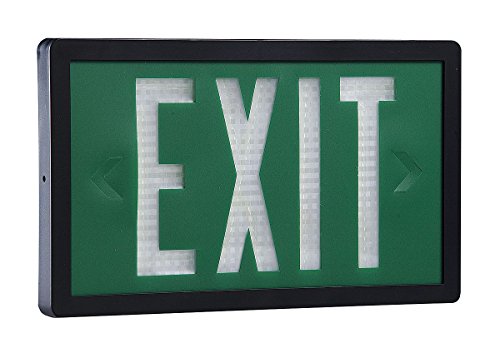 Isolite - SLX-60-D-10-G - 2 Face Self-Luminous Exit Sign, Green Background Color, Black Frame Color, 10 yr. Life Expectancy