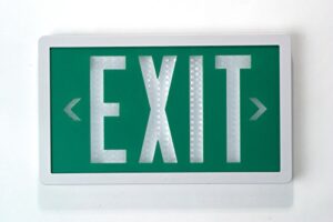 isolite - slx60-s-g-10-wh-u - 1 face self-luminous exit sign, green background color, white frame color, 10 yr. life expectancy