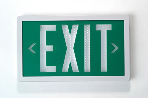 Isolite - SLX60-S-G-10-WH-U - 1 Face Self-Luminous Exit Sign, Green Background Color, White Frame Color, 10 yr. Life Expectancy