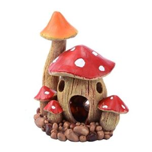 saim aquarium décor artificial mushroom house decorations fish tank landscape ornament