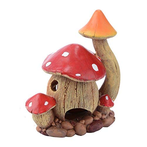 Saim Aquarium Décor Artificial Mushroom House Decorations Fish Tank Landscape Ornament