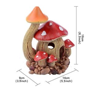 Saim Aquarium Décor Artificial Mushroom House Decorations Fish Tank Landscape Ornament