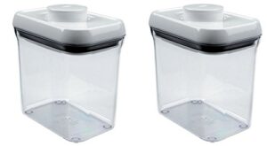 oxo 1071400 1.5 quart pop rectangle food storage container - quantity 2, clear, 1.5 quart